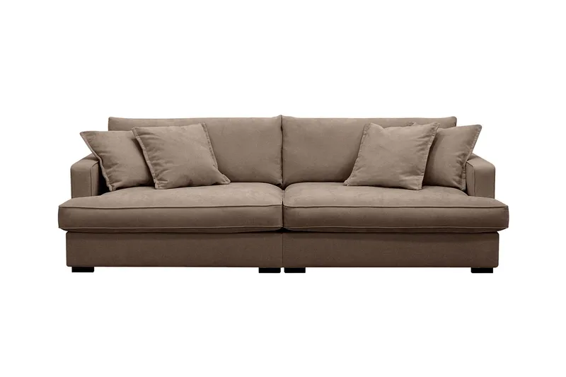 Rossita Lyx 3-sits Extra djup Soffa i Tyg - Mörkbrun — Scandinavian Choice