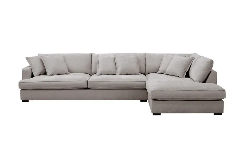 Rossita Lyx 4-sits Extra djup Soffa med Schäslong Höger - Grå/Brun Chenille — Scandinavian Choice