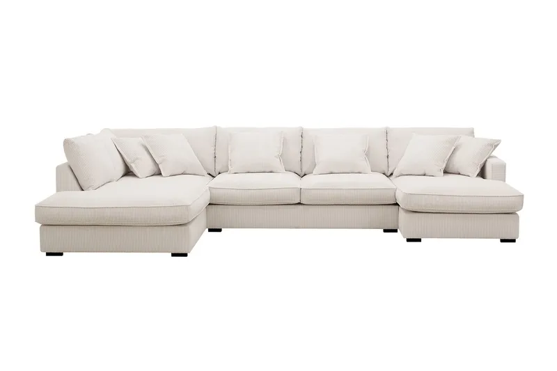 Rossita Lyx 5-sits Högervänd U-formad Extra djup Soffa med Divan och Schäslong i Manchester - Naturvit — Scandinavian Choice