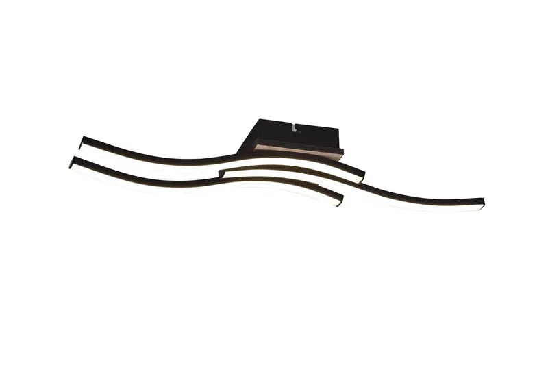 Route LED Taklampa 3L mattsvart/ trä - Matt svart/Trä — Trio Lighting