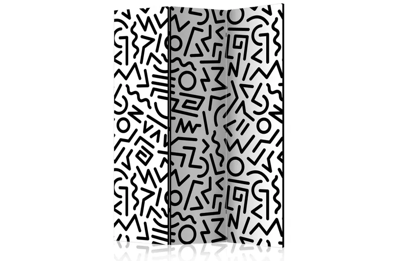 Rumsavdelare Black and White Maze 135x172 cm - Artgeist sp. z o. o. — Artgeist sp. z o. o.