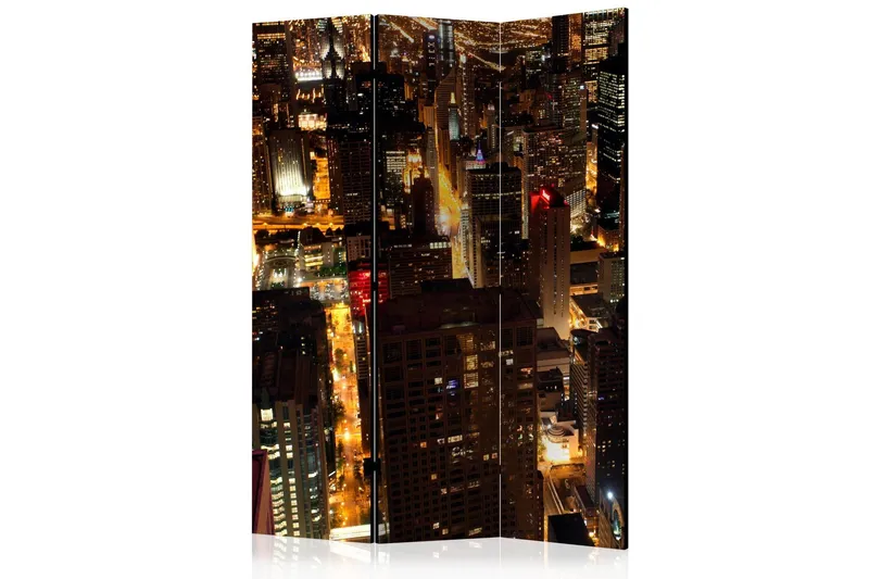 Rumsavdelare - City by night - Chicago, USA 135x172 - Artgeist sp. z o. o. — Artgeist sp. z o. o.