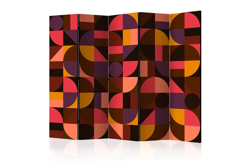 Rumsavdelare Geometric Mosaic Red II 225x172 cm - Artgeist sp. z o. o. — Artgeist sp. z o. o.
