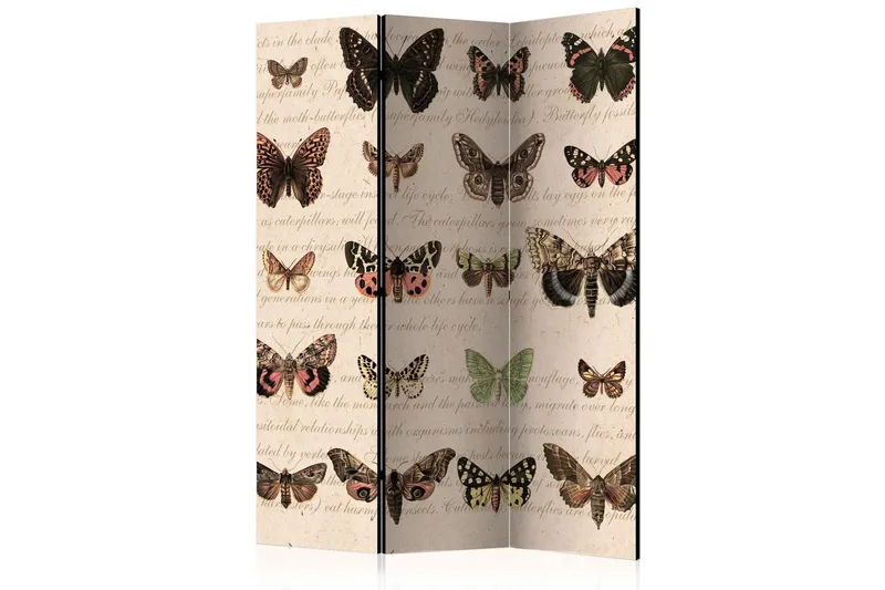 Rumsavdelare Retro Style Butterflies 135x172 - Artgeist sp. z o. o. — Artgeist sp. z o. o.