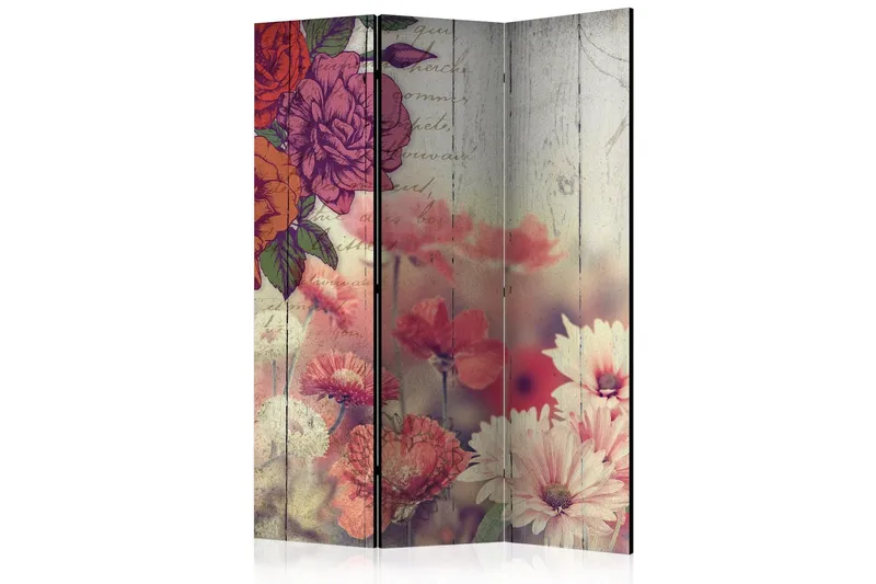 Rumsavdelare - Vintage Flowers 135x172 - Artgeist sp. z o. o. — Artgeist sp. z o. o.