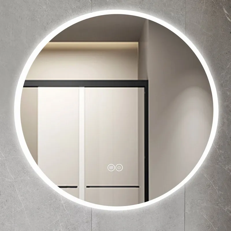 Rund badrumsspegel 100cm med LED-lyse | Anti-fog & touch-styrning — Lyfco
