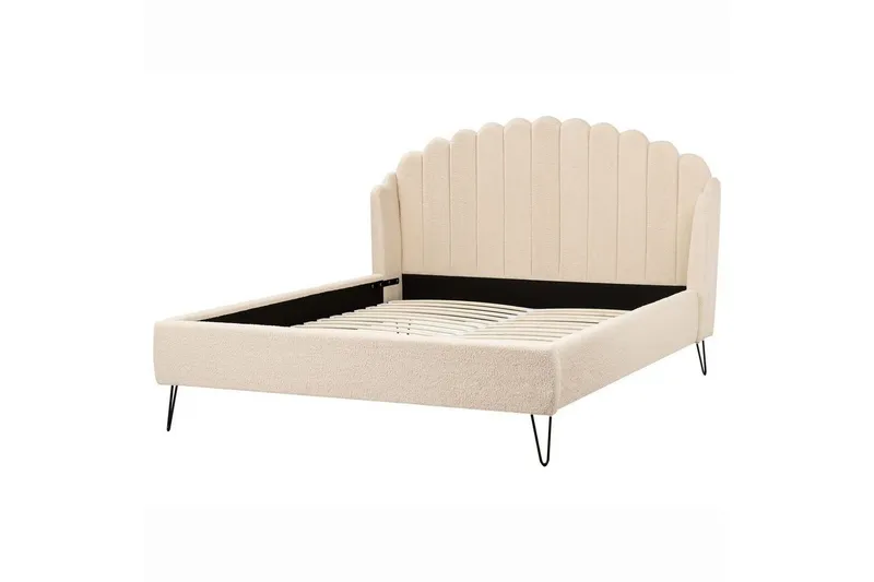 Säng med lamellram Ambillou - Beige, svart, 160x200 cm — Beige, svart, 160x200 cm