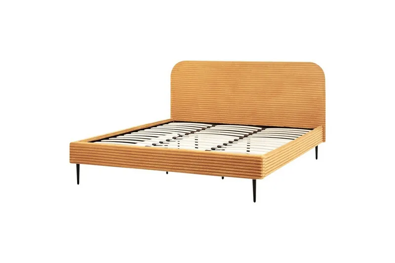 Säng med lamellram Flayat - Orange, svart, 180x200 cm — Orange, svart, 180x200 cm