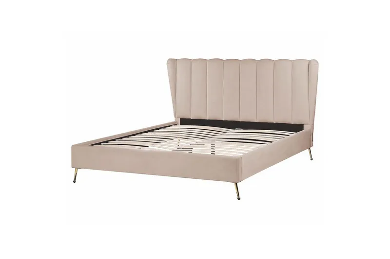 Säng med lamellram Miribel - Taupe, guld, 160x200 cm — Taupe, guld, 160x200 cm