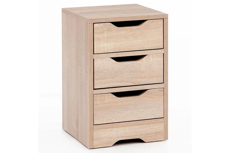 Sängbord Wohnling med 3 lådor i en enkel, modern design för boxspring-säng Sonoma - Sonoma — Wohnling