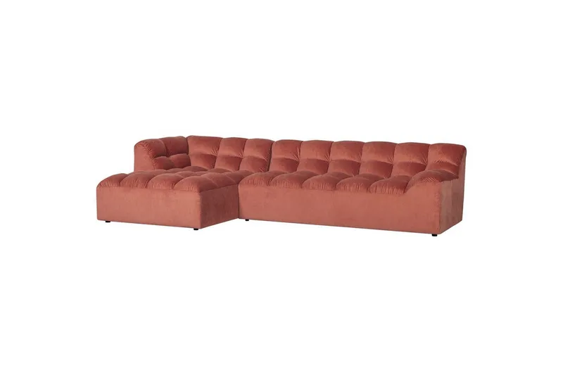 Schäslong Allure - Tvättad sammet rosa, Vänster — WOOOD