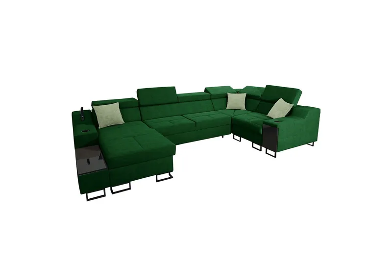 Seginus Hörnbäddsoffa m. Divan 5-sits 268x127 - Grön (Art.nr 1592729) — Grön