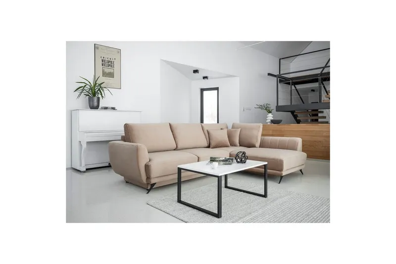 Sektion Eltap Larde 286x191x90 cm - Loco 20, Beige, Höger — Loco 20, Beige, Höger