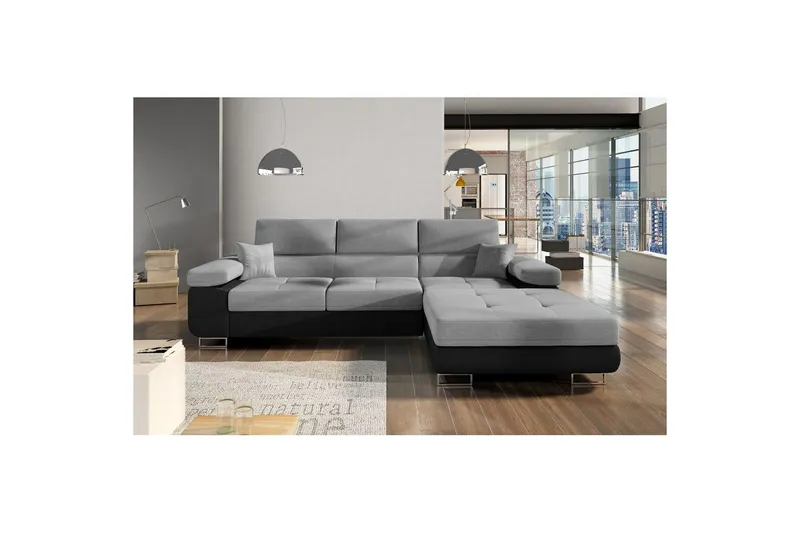 Sektionssoffa Eltap Armando 289x85x203 cm - Sawana 05, Sawana 14, Grå, Svart, Höger — Sawana 05, Sawana 14, Grå, Svart, Höger