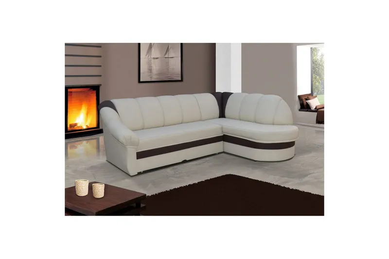 Sektionssoffa Eltap Benano 250x85x180 cm - Soft 33, Soft 66, Beige, Mörkbrun, Höger — Soft 33, Soft 66, Beige, Mörkbrun, Höger