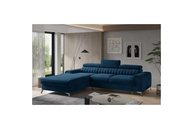 Sektionssoffa Eltap Grayson 278x205x92 cm - Lukso 40, Mörkblå, Vänster — Lukso 40, Mörkblå, Vänster