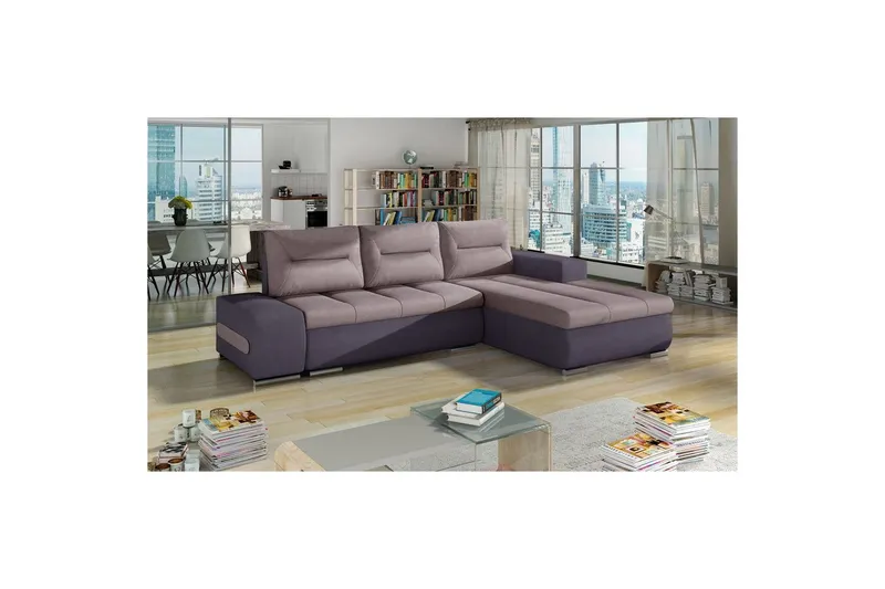 Sektionssoffa Eltap Ottavio 275x180x85 cm - Soro 61, Soro 65, Rosa, Lila, Höger — Soro 61, Soro 65, Rosa, Lila, Höger