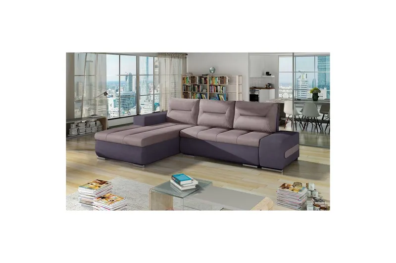 Sektionssoffa Eltap Ottavio 275x180x85 cm - Soro 61, Soro 65, Rosa, Lila, Vänster — Soro 61, Soro 65, Rosa, Lila, Vänster