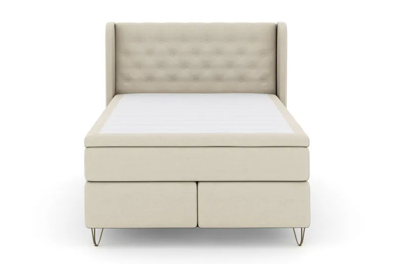 Select No 5 Komplett Sängpaket 140x200 Fast/Medium Watergel - Beige/Metall V-form (Art.nr 250975) — Beige/Metall V-form