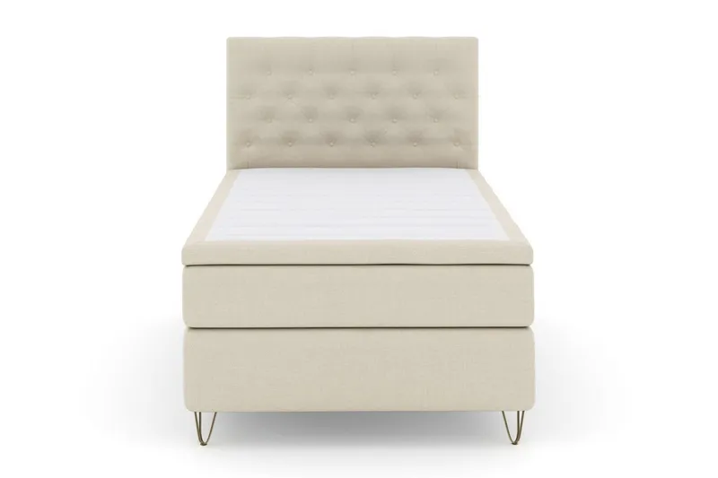 Select No 6 Komplett Sängpaket 120x200 Fast Latex/Memory - Beige/Metall V-form (Art.nr 255851) — Beige/Metall V-form