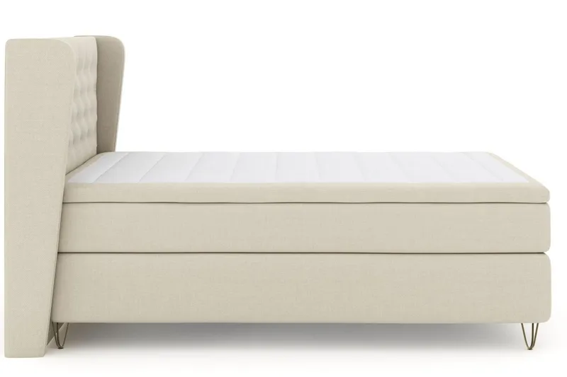 Select No 6 Komplett Sängpaket 140x200 Fast Latex/Memory - Beige/Metall V-form (Art.nr 255675) — Beige/Metall V-form