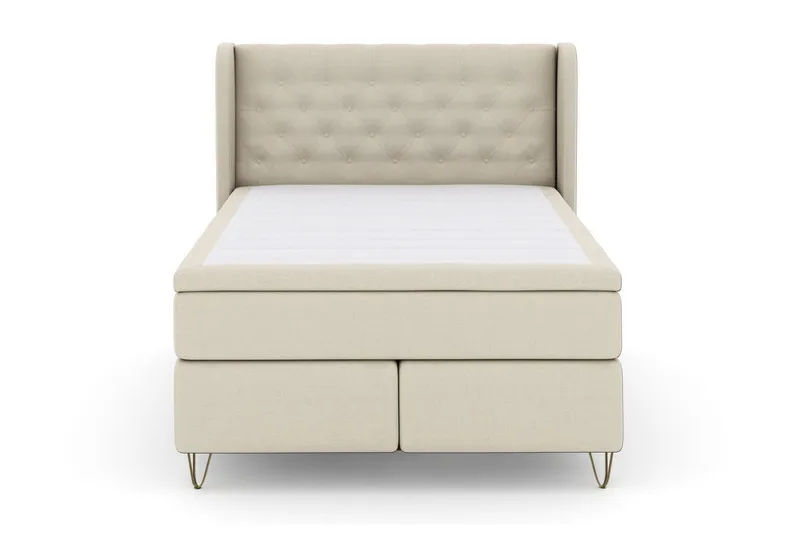 Select No 6 Komplett Sängpaket 140x200 Medium Watergel - Beige/Metall V-form (Art.nr 255635) — Beige/Metall V-form