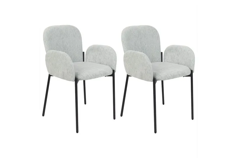 Set med 2 matstolar Albee - Mintgrön, Svart — Mintgrön, Svart