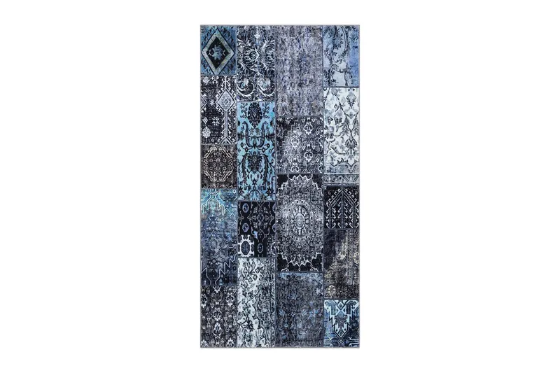 Shiraz Wiltonmatta 80x300 cm Oval - Blå — KM Home