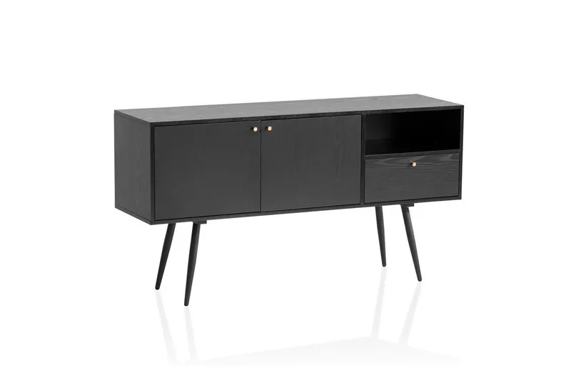 Sideboard Wohnling Melaminbelagd MDF 140 cm med 2 dörrar 1 låda Modern — Wohnling