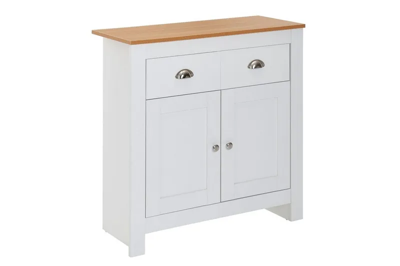 Sideboard Wohnling Melaminbelagd spånskiva tvåfärgad optik ek/vit 2 dörrar 2 lådor modern — Wohnling