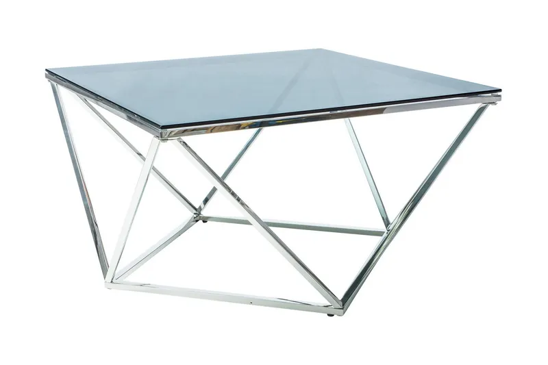 Silvero Soffbord 80 cm - Glas/Silver — Glas/Silver
