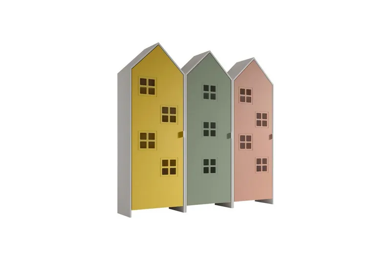 Skåp Casami Brygge 3-delad med 3 dörrar Rosa/Gul/Grön - Rosa/Gul/Grön — Rosa/Gul/Grön