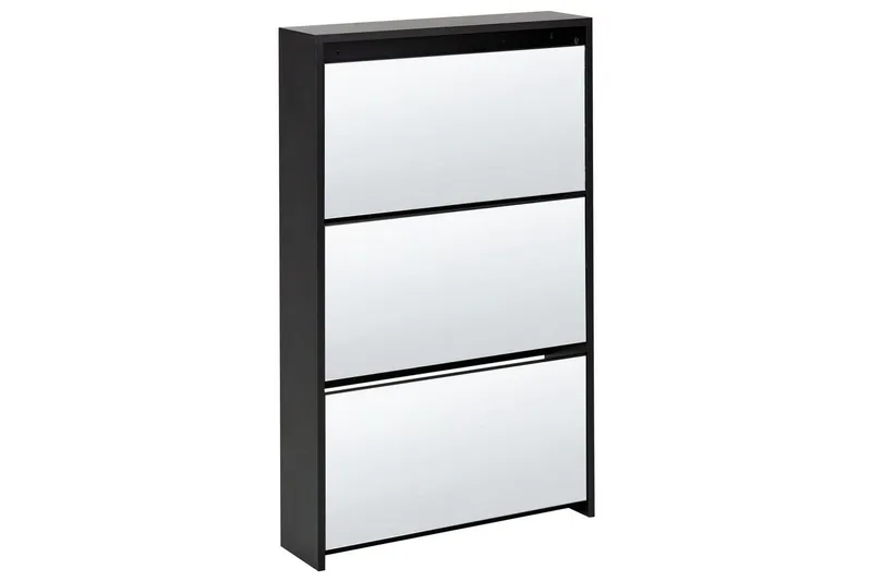 Skoskåp Midfield Svart, Silver, 63x17x103 cm - Svart, Silver, 63x17x103 cm — Svart, Silver, 63x17x103 cm