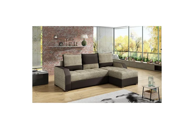 Soffa Eltap Aris 250x90 x150 cm - Berlin 03, Mjuk 66, Beige, Mörkbrun — Berlin 03, Mjuk 66, Beige, Mörkbrun