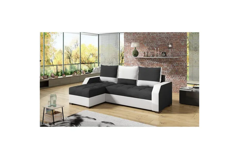 Soffa Eltap Aris 250x90 x150 cm - Malmo New 96, Soft 17, Svart, Vit — Malmo New 96, Soft 17, Svart, Vit