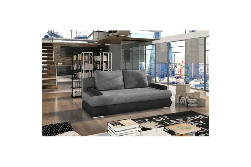 Soffa Eltap Milo 213x95x90 cm - Sawana 05, Soft 11, Grå, Svart — Sawana 05, Soft 11, Grå, Svart