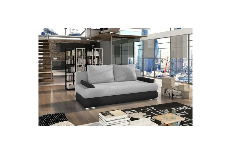 Soffa Eltap Milo 213x95x90 cm - Sawana 21, Soft 11, Grå, Svart — Sawana 21, Soft 11, Grå, Svart