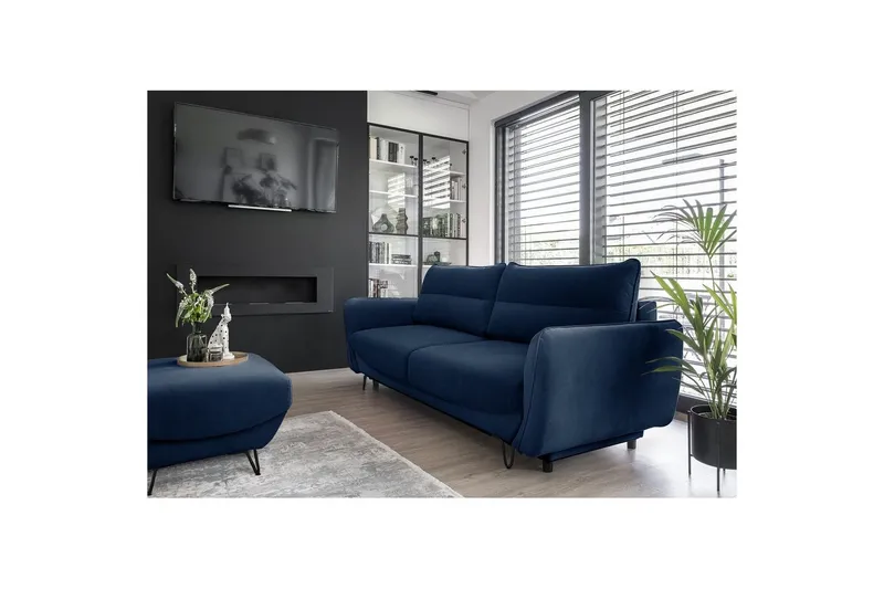 Soffa Eltap Silva 236x95x90 cm - Velvetmat 40, Mörkblå — Velvetmat 40, Mörkblå