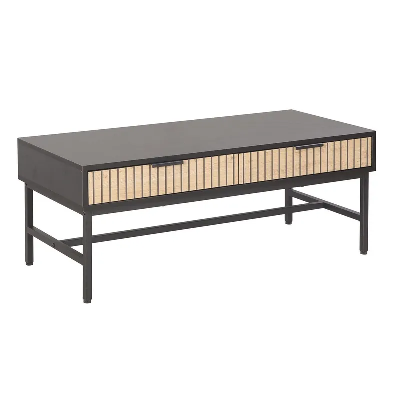 Soffbord Helve 100x48x40 cm melamin - svart / ljust trä — svart / ljust trä