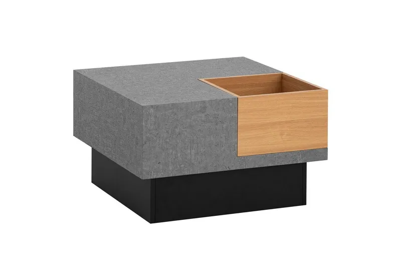 Soffbord Wohnling Betong-look fyrkantig 65 cm med förvaringsutrymme modern look — Wohnling