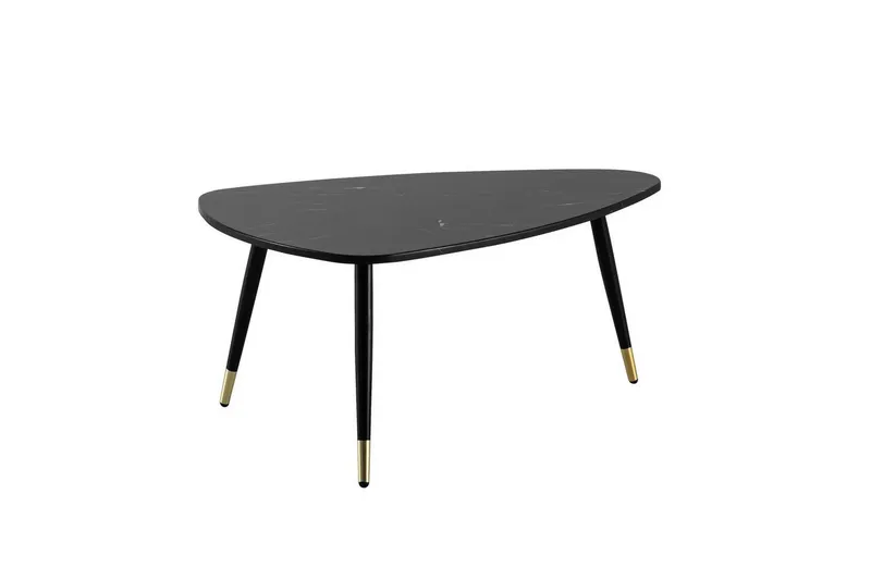 Soffbord Wohnling marmorutseende 90 cm, triangulär modern stil Marmor Svart - Marmor Svart — Wohnling