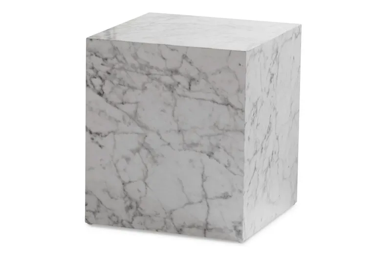 Soffbord Wohnling MONOBLOC marmorausseende 40x40x45 cm, modern stil Marmor Vit - Marmor Vit — Wohnling