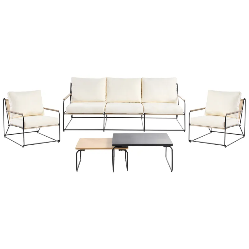 Soffgrupp utomhus 5-Sits Venaria med Bord - Svart/Beige — Svart/Beige