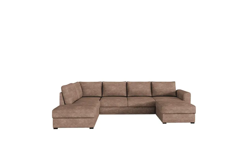 Taberk Bäddsoffa med Divan och Schäslong 4-sits i Bouclé - Rosa (Art.nr 3079732) — Rosa