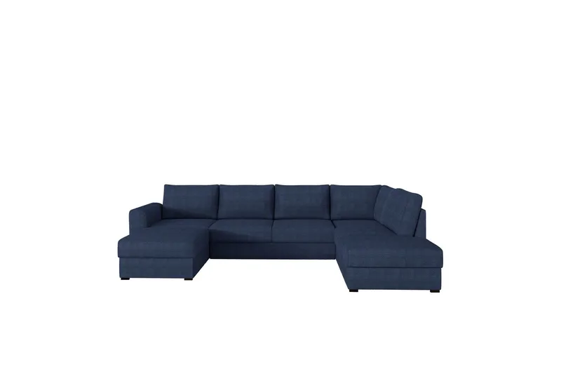 Taberk Bäddsoffa med Divan och Schäslong 4-sits i Chenille - Blå (Art.nr 3079712) — Blå