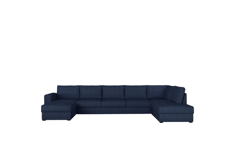 Taberk Bäddsoffa med Divan och Schäslong 5-sits i Chenille - Blå (Art.nr 3079650) — Blå