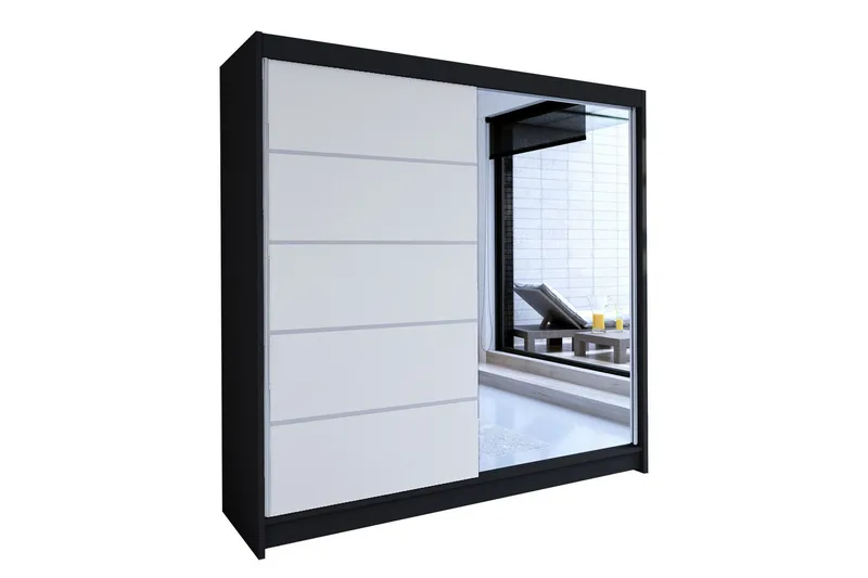 Talin Garderob 58x180 cm - Svart/Vit — Svart/Vit