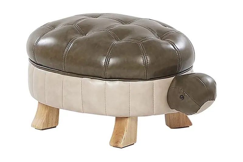 Tartaruga Sittpuff - Konstläder/Grön/Beige — Konstläder/Grön/Beige