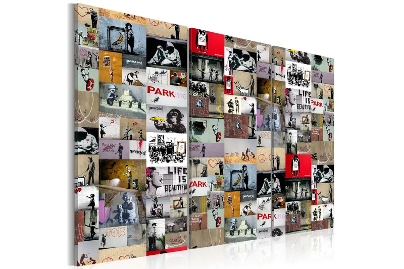 Tavla Art Of Collage Banksy Iii 120x80 - Artgeist sp. z o. o. — Artgeist sp. z o. o.