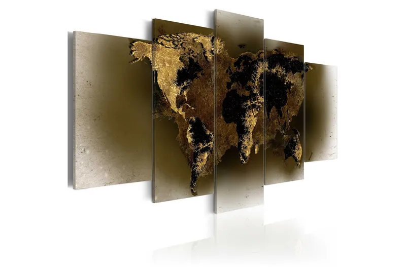 Tavla Brass Continents 100x50 - Artgeist sp. z o. o. — Artgeist sp. z o. o.